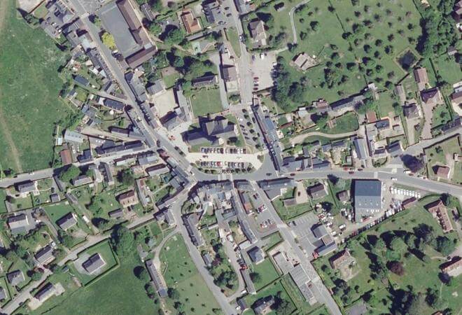 Vue aérienne Marché de Moyaux, Moyaux