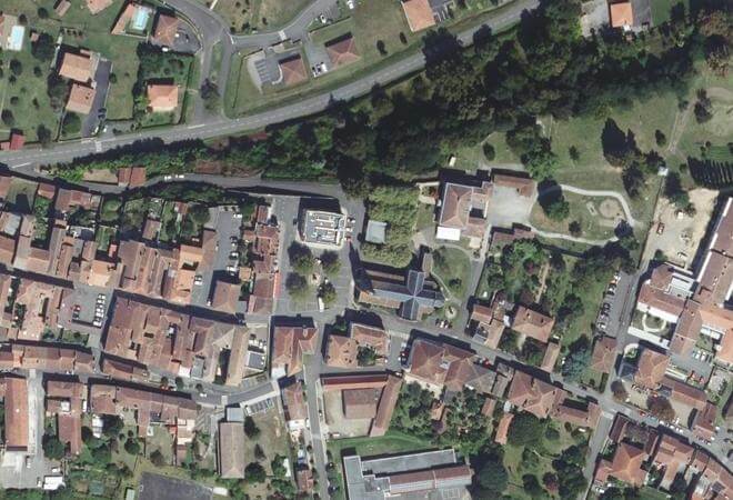 Vue aérienne Marché de Mugron, Mugron