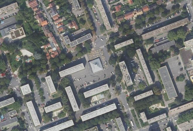 Vue aérienne Marché de Narbonne, Massy