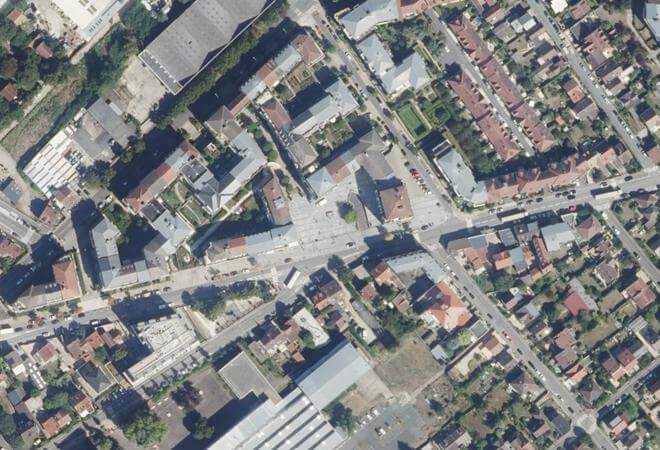 Vue aérienne Marché de Noailles, Poissy