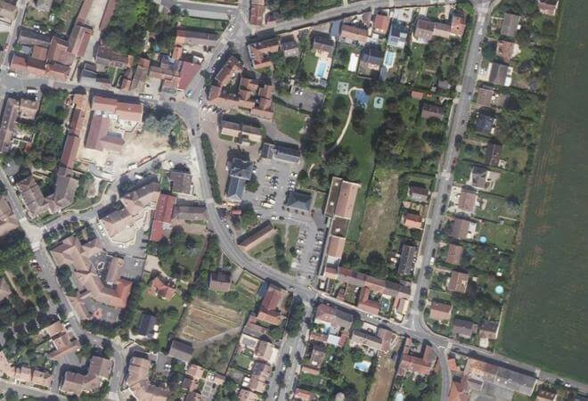 Vue aérienne Marché de Nozay, Nozay