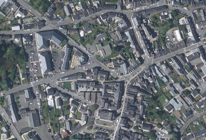 Vue aérienne Marché de Nozay, Nozay