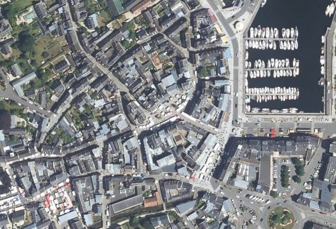 Vue aérienne Marché de Paimpol, Paimpol