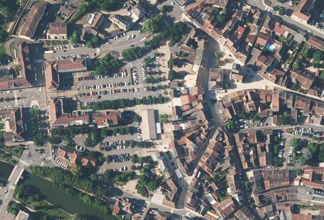 Vue aérienne Marché de Paray-le-Monial, Paray-le-Monial