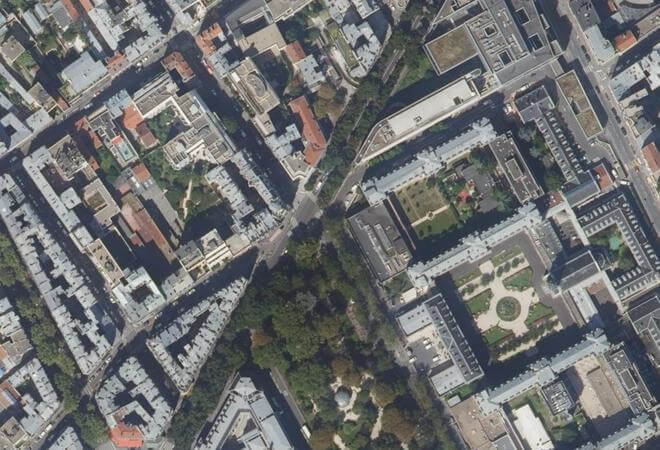 Vue aérienne Marché de Paris, Paris