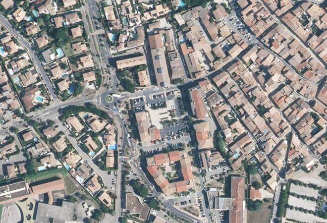 Vue aérienne Marché de Pérols, Pérols