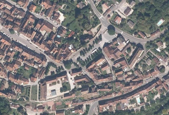 Vue aérienne Marché de Pesmes, Pesmes