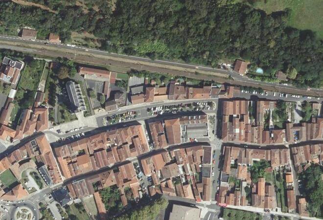 Vue aérienne Marché de Peyrehorade, Peyrehorade