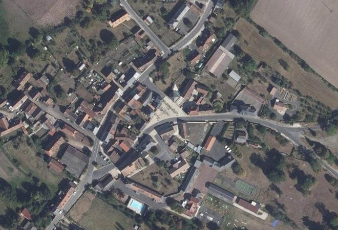 Vue aérienne Marché de Pierrefitte-ès-Bois, Pierrefitte-ès-Bois