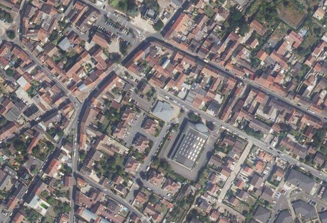 Vue aérienne Marché de Pierrelaye, Pierrelaye