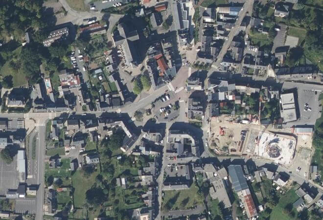 Vue aérienne Marché de Pipriac, Pipriac