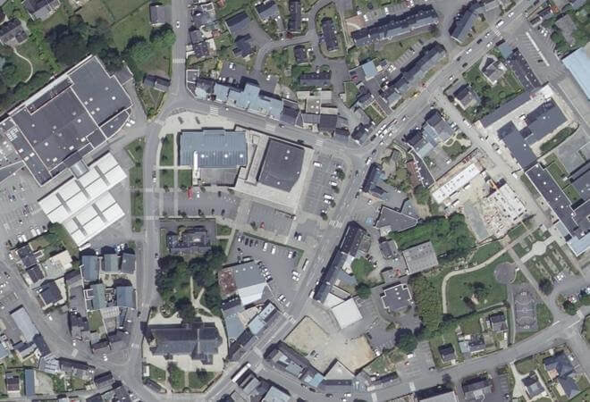 Vue aérienne Marché de Plabennec, Plabennec