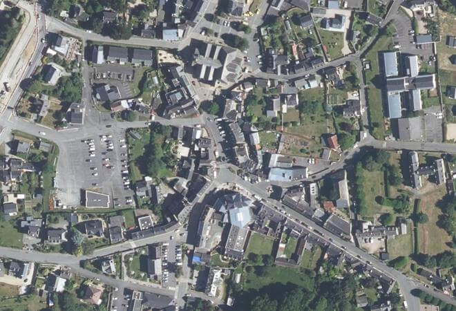 Vue aérienne Marché de Plestin-les-Greves, Plestin-les-Grèves