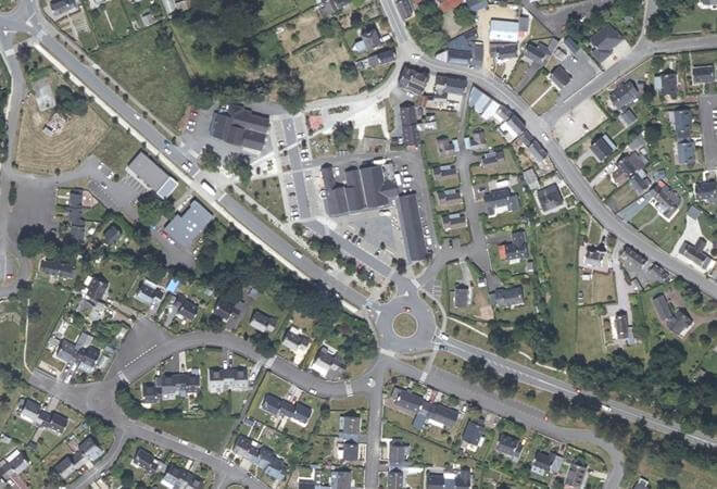 Vue aérienne Marché de Pleumeur-Bodou, Pleumeur-Bodou