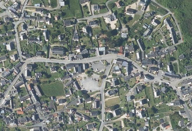 Vue aérienne Marché de Pleumeur-Bodou, Pleumeur-Bodou