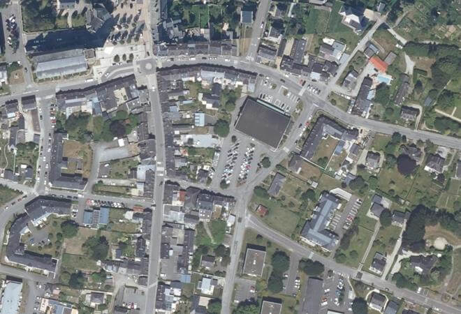 Vue aérienne Marché de Pleurtuit, Pleurtuit