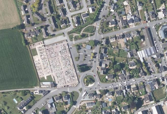 Vue aérienne Marché de Ploubalay, Beaussais-sur-Mer