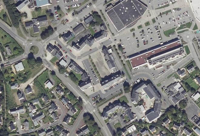 Vue aérienne Marché de Plouzane, Plouzané