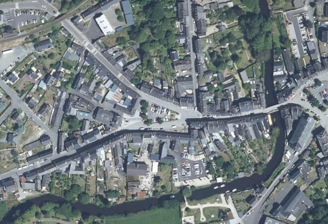 Vue aérienne Marché de Pontrieux, Pontrieux