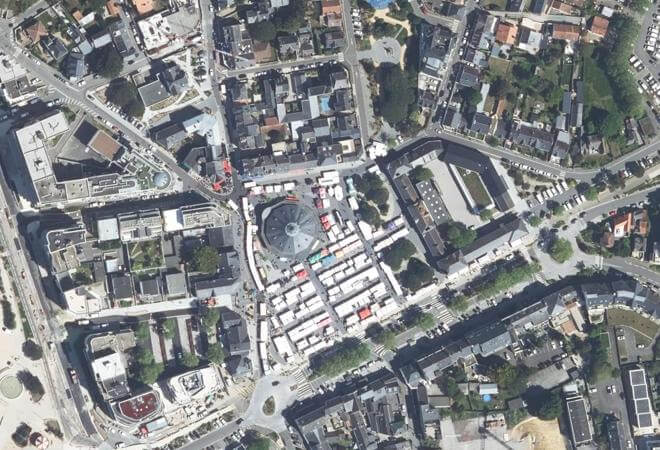 Vue aérienne Marché de Pornichet, Pornichet