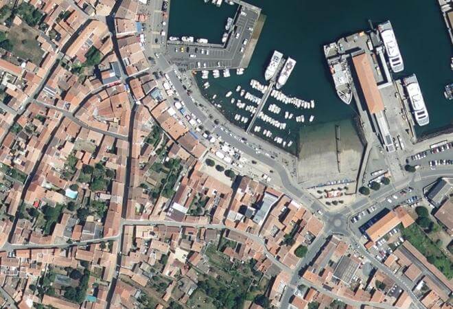 Vue aérienne Marché de Port-Joinville, L'Île-d'Yeu