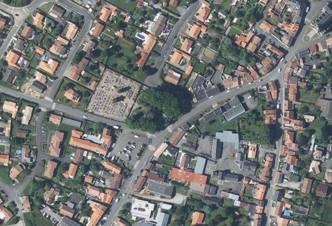 Vue aérienne Marché de Port-Saint-Père, Port-Saint-Père