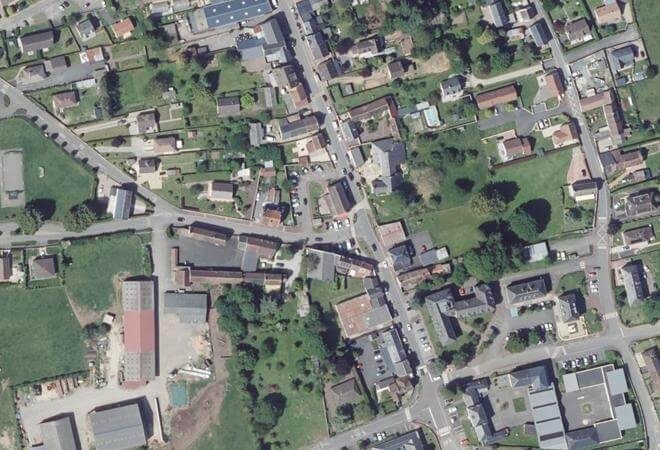 Vue aérienne Marché de Potigny, Potigny