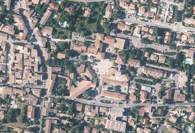 Vue aérienne Marché de Prades, Prades-le-Lez