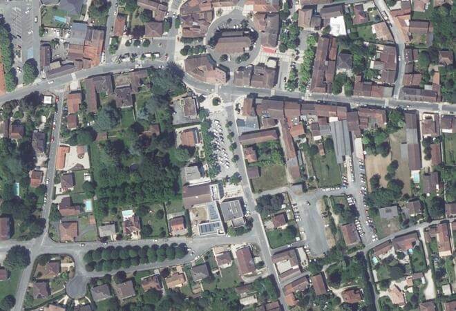 Vue aérienne Marché de Prayssac, Prayssac