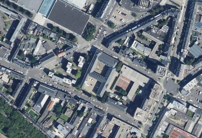Vue aérienne Marché de producteurs, Amiens
