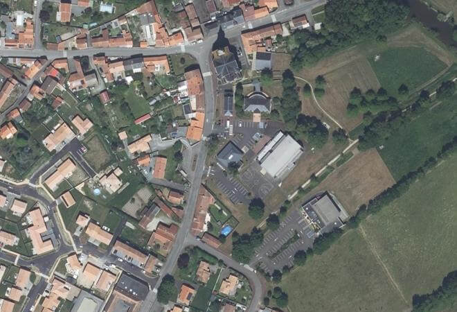 Vue aérienne Marché de producteurs, Machecoul-Saint-Même