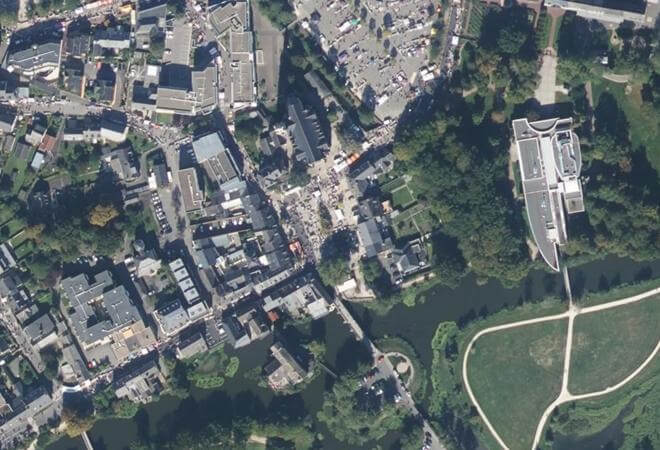 Vue aérienne Marché de produits biologiques, Cesson-Sévigné