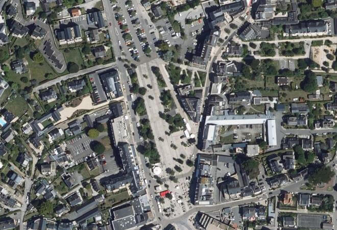 Vue aérienne Marché de Quiberon, Quiberon
