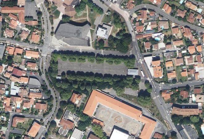 Vue aérienne Marché de Quintaou, Anglet