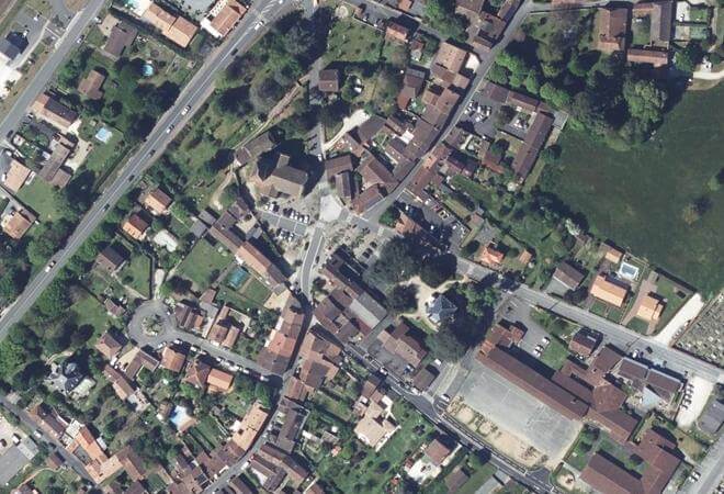 Vue aérienne Marché de Razac-sur-l'Isle, Razac-sur-l'Isle