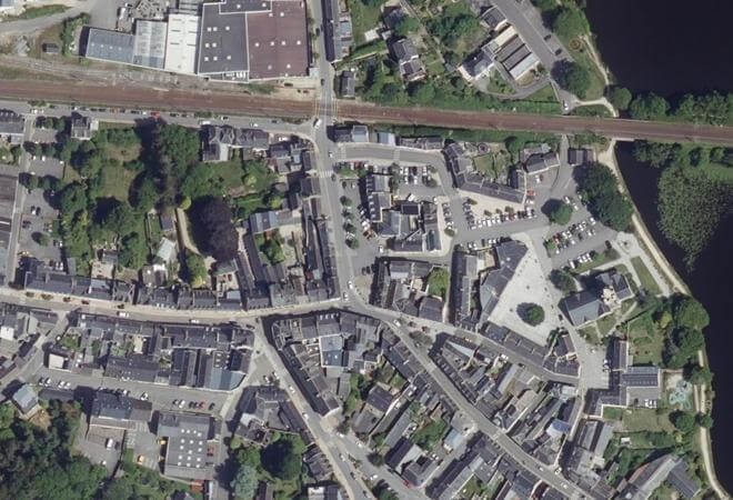 Vue aérienne Marché de Rosporden, Rosporden