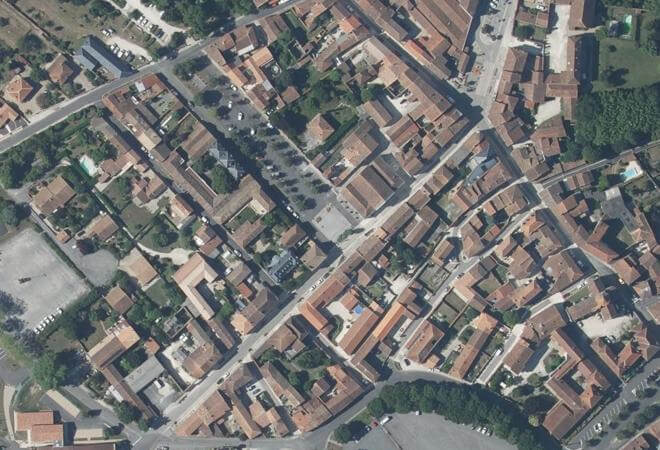 Vue aérienne Marché de Rouillac, Rouillac