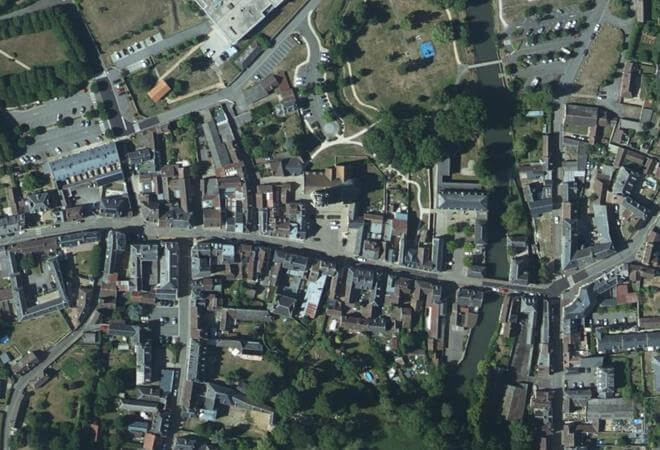Vue aérienne Marché de Rugles, Rugles