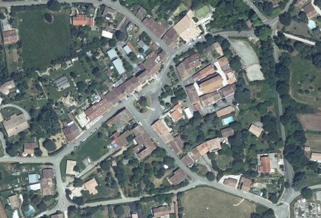 Vue aérienne Marché de Saint-Cézert, Saint-Cézert