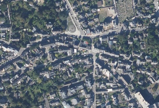 Vue aérienne Marché de Saint-Énogat, Dinard