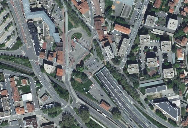 Vue aérienne Marché de Saint-Étienne, Saint-Étienne