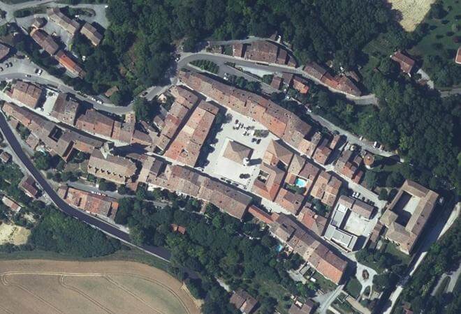 Vue aérienne Marché de Saint-Félix-Lauragais, Saint-Félix-Lauragais