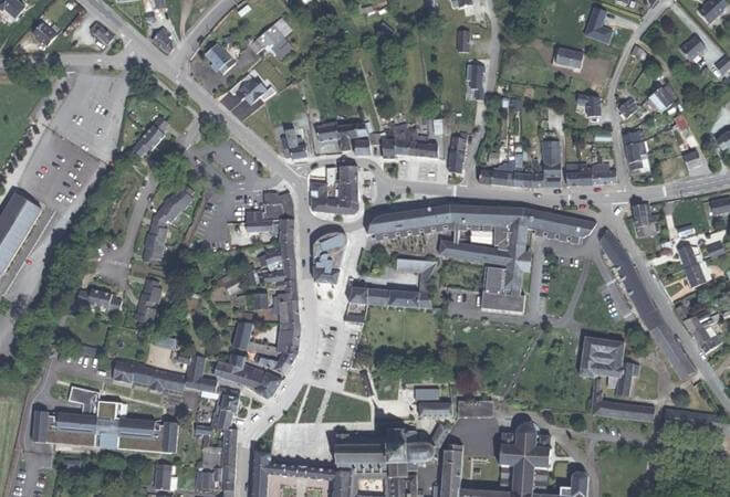 Vue aérienne Marché de Saint-Gildas-des-Bois, Saint-Gildas-des-Bois