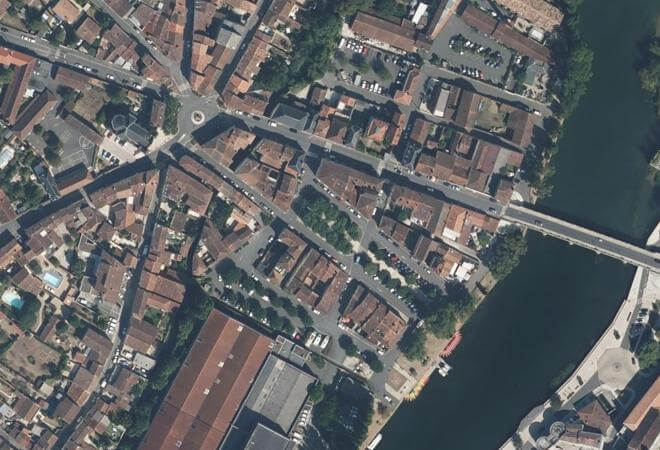 Vue aérienne Marché de Saint-Jacques, Cognac