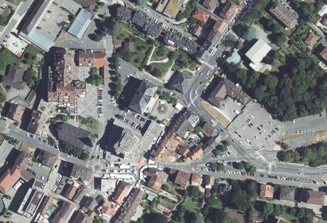 Vue aérienne Marché de Saint-Julien-en-Genevois, Saint-Julien-en-Genevois