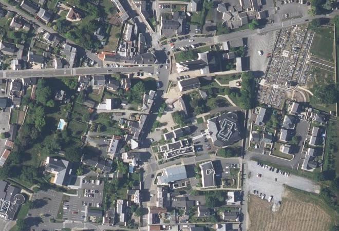 Vue aérienne Marché de Saint-Mars-du-Désert, Saint-Mars-du-Désert