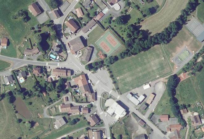 Vue aérienne Marché de Saint-Michel-sur-Meurthe, Saint-Michel-sur-Meurthe