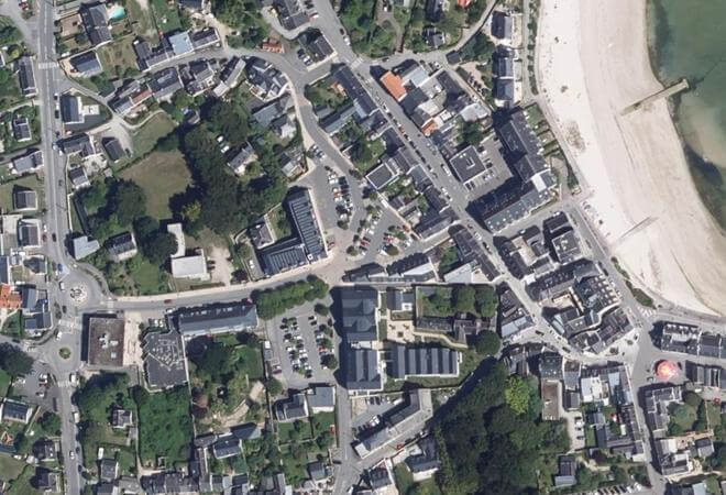 Vue aérienne Marché de Saint Pierre Quiberon, Saint-Pierre-Quiberon