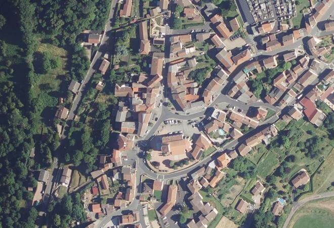 Vue aérienne Marché de Saint-Rémy-sur-Durolle, Saint-Rémy-sur-Durolle