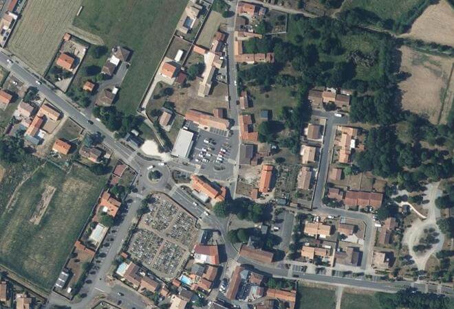 Vue aérienne Marché de Saint-Vincent-sur-Jard, Saint-Vincent-sur-Jard